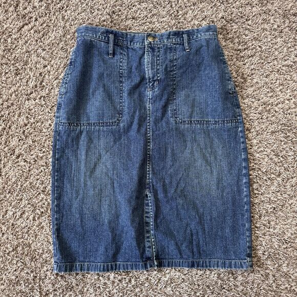Lauren Ralph Lauren Dresses & Skirts - Vintage Lauren Jeans Co. Denim Skirt Knee Length Women's Size 6 Ralph Lauren